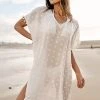 CUPSHE Genevieve Flared Sleeve Lace Trims Cover-up Dress