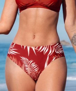 CUPSHE Tropic Escape Ladder Trim Mid-Rise Hipster Bikini Bottom Bikinis