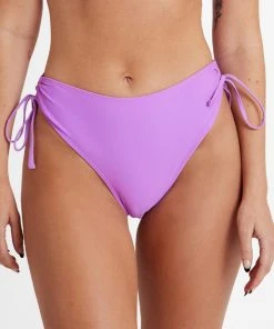 Cupshe Mindful Solids Amethyst Adjustable High Waist Bikini Bottom Bikinis