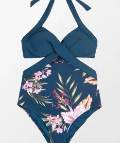 CUPSHE One Pieces Winter Fantasy Wrap Front Cutout One Piece Swimsuit