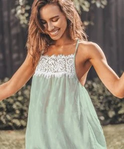 CUPSHE Cover Ups Simone Backless Lace Trims Camisole Top Cover Up