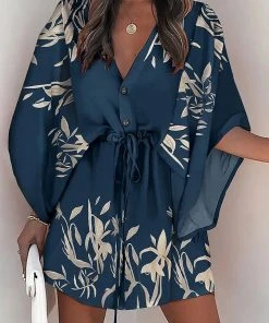 CUPSHE Hayden V-neck Flared Sleeve Loose Dress