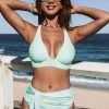 CUPSHE Mint Ice Cream Tall Tri And High Waist Bikini Set Bikinis