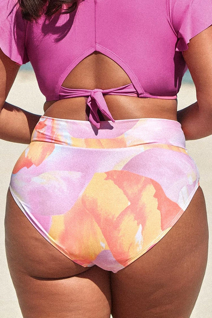 CUPSHE Swimwear BOGO 40% OFF Tinley Abstract Print Plus Size Bikini Bottom