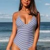 CUPSHE One Pieces Lasting Appeal Stripe One Piece Swimsuit