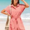 CUPSHE Dresses Austyn Belted Button Front Shirt Dress