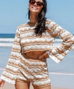 CUPSHE Hermosa Set In Sleeve Crochet Coverup Set