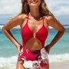CUPSHE Ariel Floral Cutout One Piece Swimsuit