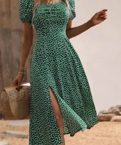 CUPSHE Dresses Thalia Bubble Sleeve Mid Length A-shape Dress