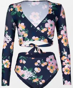 CUPSHE Sariah Floral Wrap Long Sleeve Bikini