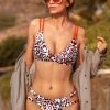 CUPSHE Orange Trim Leopard Print Strappy Bikini
