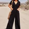 CUPSHE Wide Leg V-neck Jumpsuit Accs & Clothing