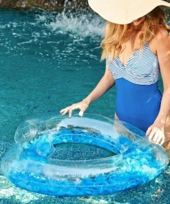 CUPSHE Seafoam Heart Shape Swimming Ring With Feathers