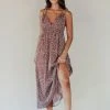 CUPSHE Hermine Smocking Ditsy Tie Slip Dress Dresses