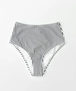 CUPSHE Bikinis Striped High Waisted Bikini Bottom