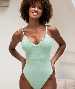 CUPSHE One Pieces Kelli Smocked Frill One Piece Swimsuit