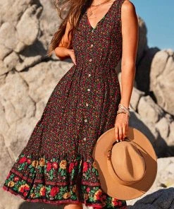 CUPSHE Jaycee Sleeveless Ditsy A-shape Dress Dresses