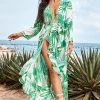 CUPSHE Alba V-neck Ruffle Open Front Cover Up Summer Dresses 2022