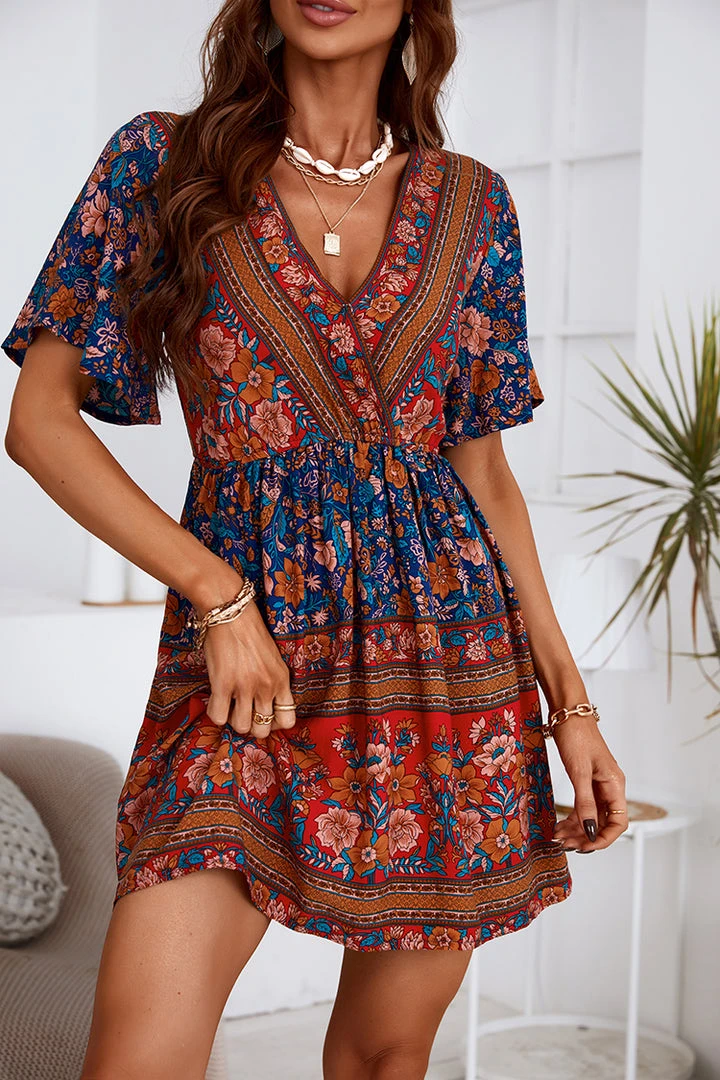 CUPSHE Kora Short Sleeve V-neck Short Length Dress Dresses