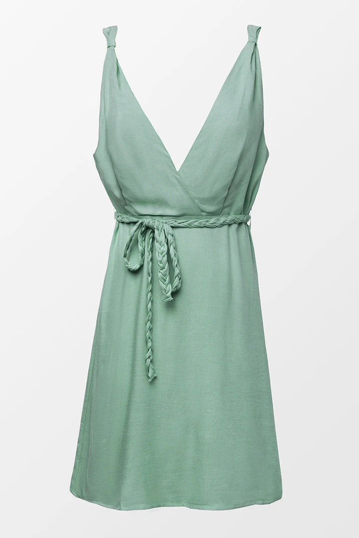 CUPSHE Marianna Green Braided Belt Dress Dresses