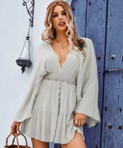 CUPSHE Germaine V-Neck Backless Elastic Waist Dress Dresses