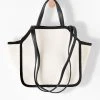 CUPSHE Anakena White Preppy Canvas Shoulder Bag Accs & Clothing