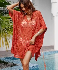 CUPSHE Carolyn V-neck Crochet Kaftan