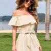 CUPSHE Dresses Marlene Ruffle Off Shoulder Tie Waist Dress
