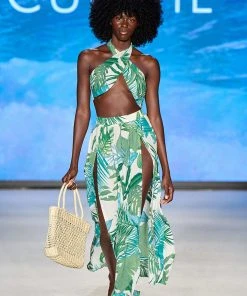 CUPSHE Alba Halter Neck Elastic Waist Maxi Coverup Set Summer Dresses 2022