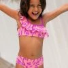 CUPSHE Girls’ Wild At Heart Ruffled One Shoulder And Hipster Bikini Set Swimwear BOGO 40% OFF