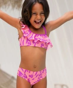 CUPSHE Girls’ Wild At Heart Ruffled One Shoulder And Hipster Bikini Set Swimwear BOGO 40% OFF