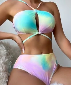 CUPSHE Arizona Road Trip Wrap Bralette And Mid Rise Bikini Set Bikinis