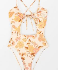 CUPSHE One Pieces Anna Floral Cut-out One Piece Swimsuit