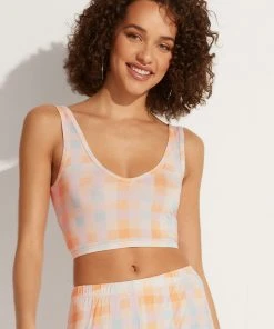 CUPSHE Accs & Clothing Gleam V-neck Sleeveless Gingham Top