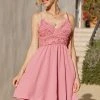 CUPSHE Corong Corong V-neck Cut Out Lace Trims Dresse Dresses