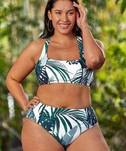 CUPSHE Madelyn Tropical Plus Size Bikini Top Swimwear UP TO 70% OFF