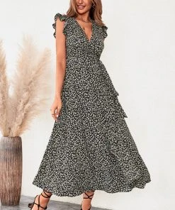 CUPSHE Palizzi Lace Up V-Neck Wrap Dress