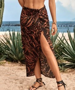 CUPSHE Carrie Zipper Split Animal Print Cover Up Cover Ups