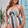 CUPSHE Wild Ronarce Plus Size Halter Tummy Control Plus Size One Piece