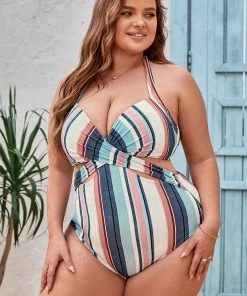 CUPSHE Wild Ronarce Plus Size Halter Tummy Control Plus Size One Piece