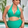 CUPSHE Street Art Halter High Waist Tummy Control Plus Size Bikini Swimwear BOGO 40% OFF