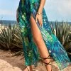 CUPSHE Cover Ups Alethea Elastic Waist Split Maxi Cover Up