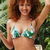 CUPSHE Juniper Leafy Crisscross Bikini Top