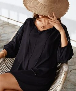 CUPSHE Dresses Alda Puff Sleeve Elastic Waist Tie Sheath Dress