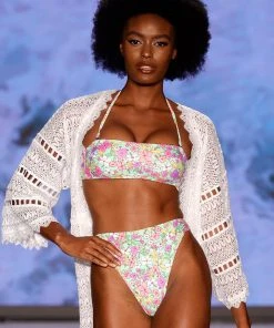 CUPSHE Darling Ditsy Bandeau & High Waist Bikini Set Bikinis