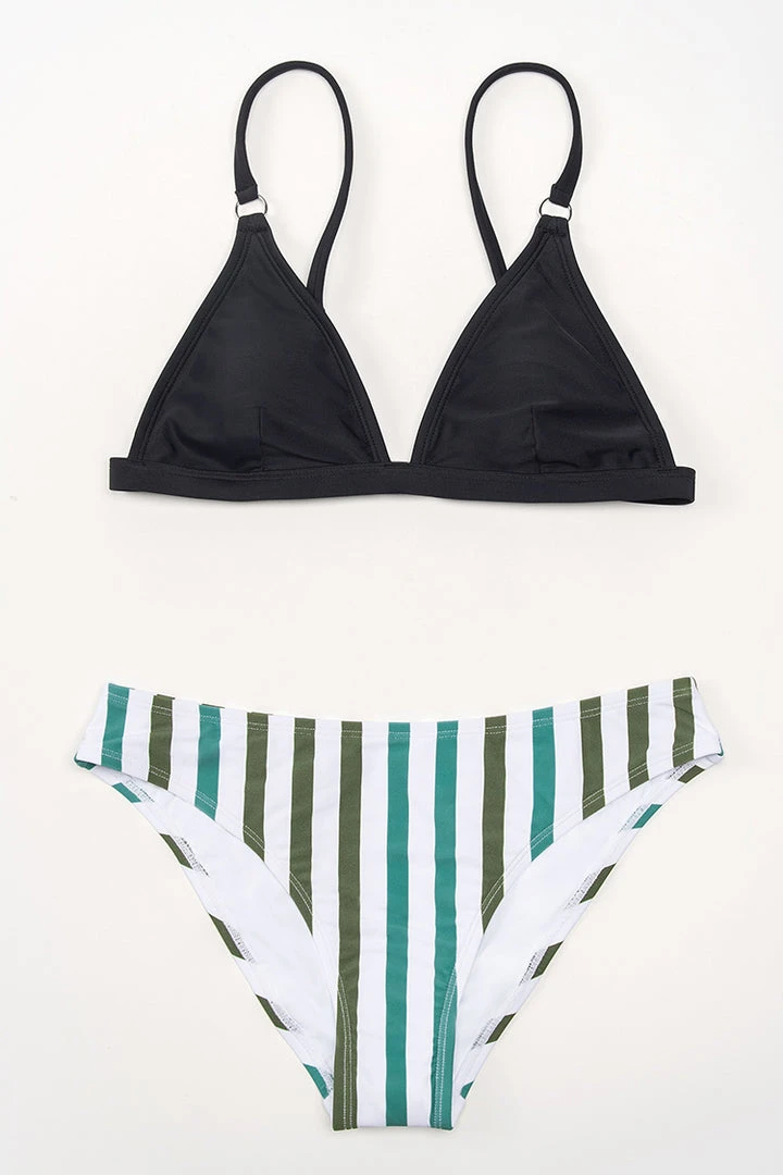 CUPSHE Swimwear UP TO 70% OFF Alicia Striped Triangle Bikini
