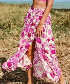 CUPSHE Makenna Leafy Split Skirt