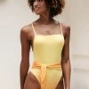 CUPSHE Lennox Ombre Tie Front One Piece Swimsuit