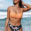 CUPSHE Selina Crisscross Ruched Floral Bikini