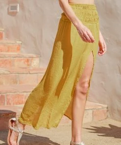 CUPSHE St. Tropez Mustard Tea Length Cover Up Cover Ups